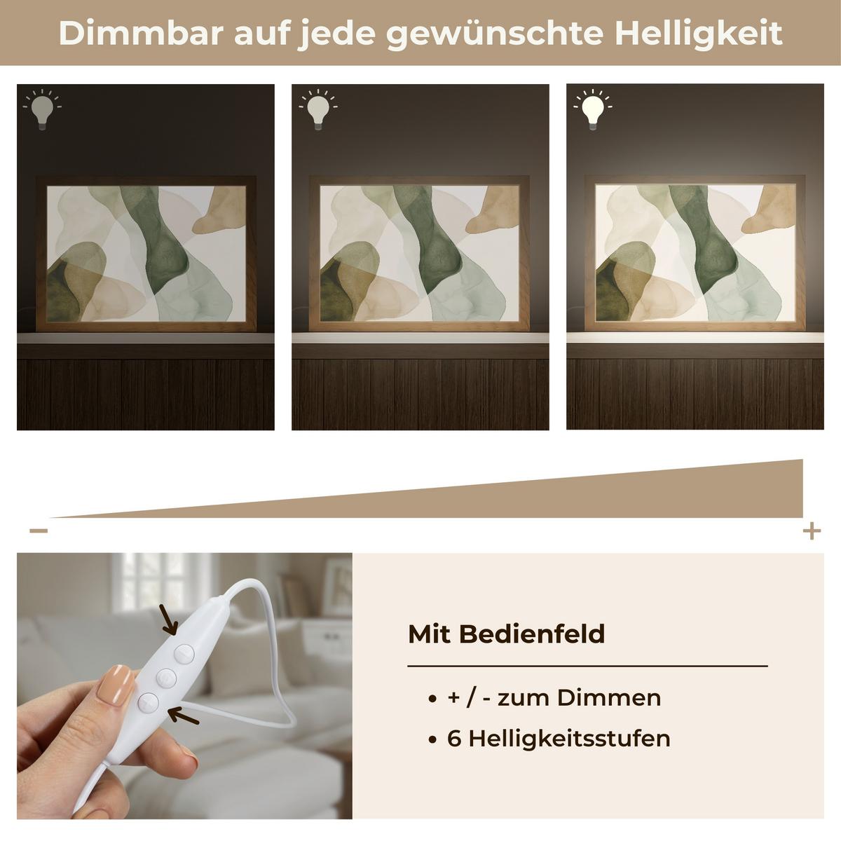 TISCHLEUCHTE Japandi - Abstrakt - Grün 30x20 cm - Buchefarben, Holzwerkstoff (8/30/20cm) - OnlyWow