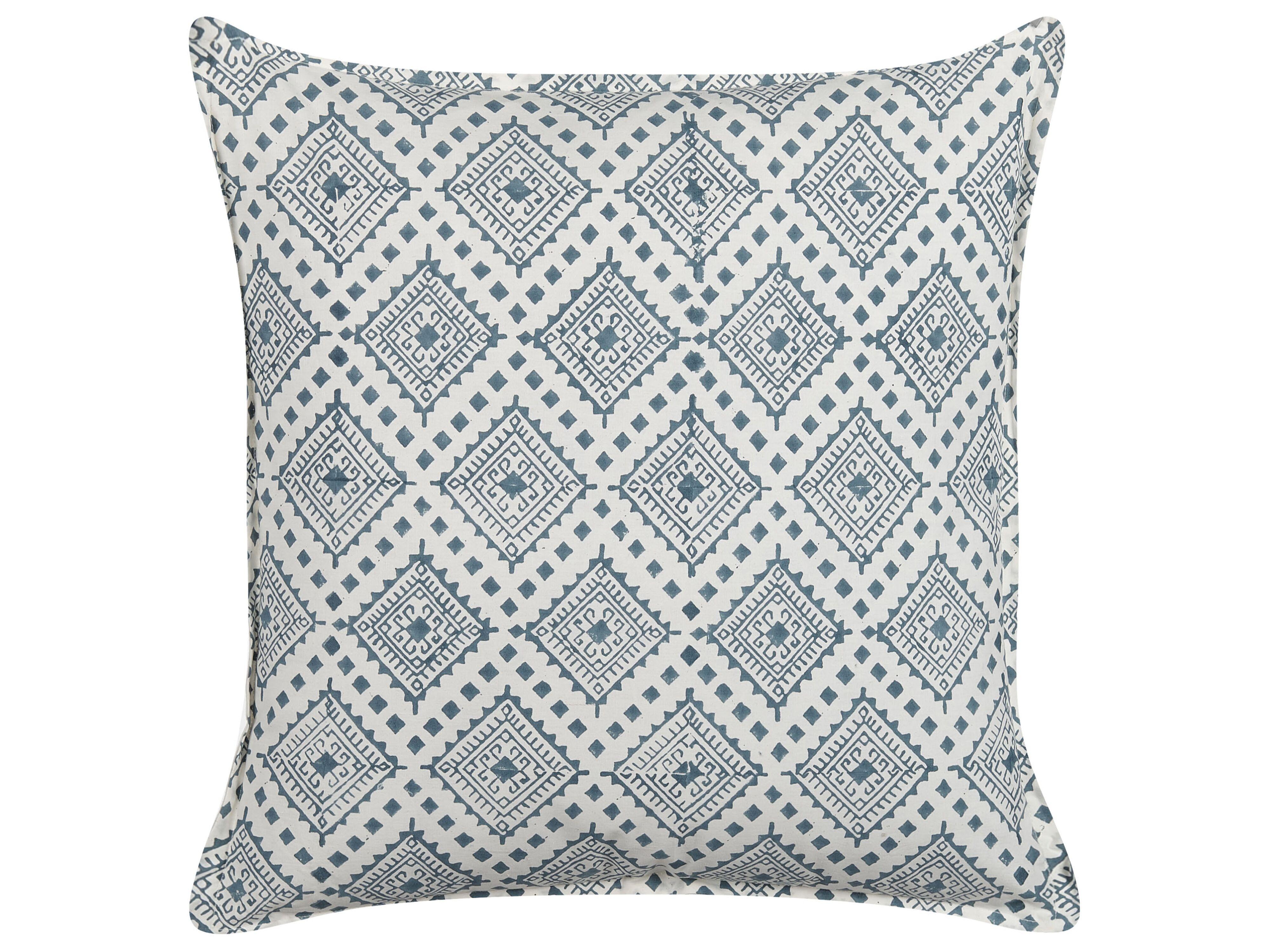 DEKOKISSEN Dunkelblau 45/45 cm Cordata - Dunkelblau, Naturmaterialien/Textil (45/45cm) - Beliani