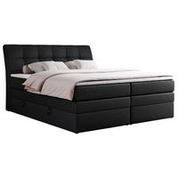 BOXSPRINGBETT GOLD-10 KING 160/200 Schwarz Kunstleder - H4 - Schwarz, Holz/Textil (160/200cm) - MKS