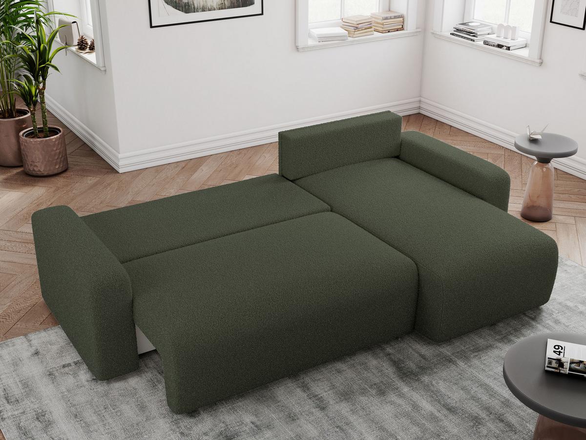 ECKSOFA ARGOS Grün Boucle - Schwarz/Grün, Kunststoff/Textil (245/150cm) - MKS