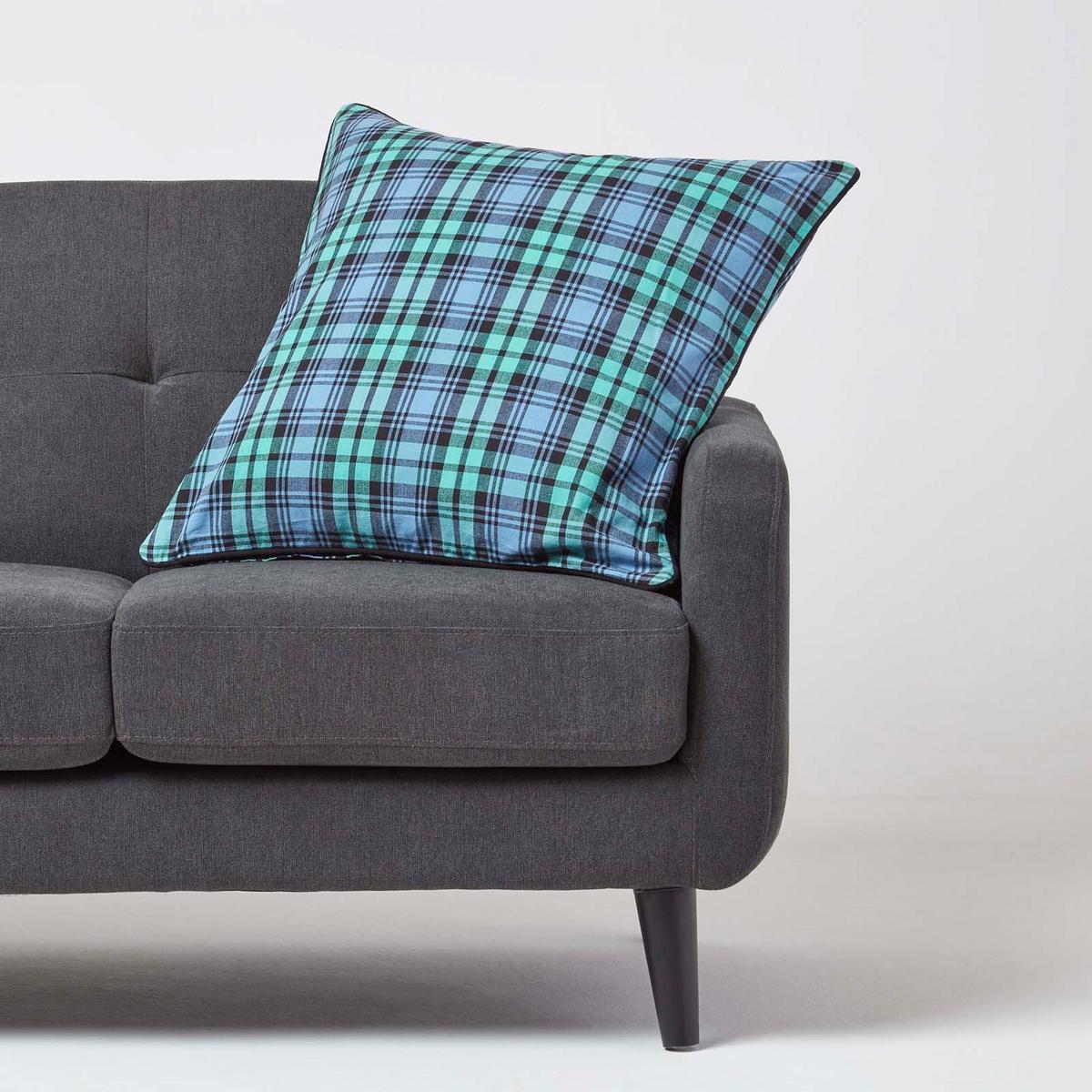 KISSENHÜLLE Black Watch Schottenkaro 60/60 cm - Blau, Textil (60/60cm) - Homescapes