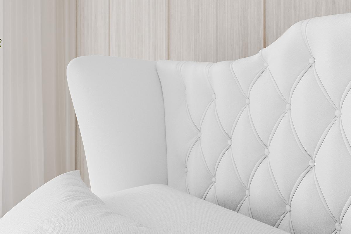 POLSTERBETT mit Bettkasten und Lattenrost, Boxbett ohne Matratze - ZORAN 140x200 Weiß Kunstleder - Weiß Hochglanz, Holzwerkstoff/Textil (140/200cm) - ALTDECOR