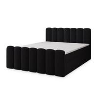 BOXBETT CELLA 180x200 cm mit Matratze und Topper - Schwarz - Schwarz, Holz (180/200cm) - MASSENO