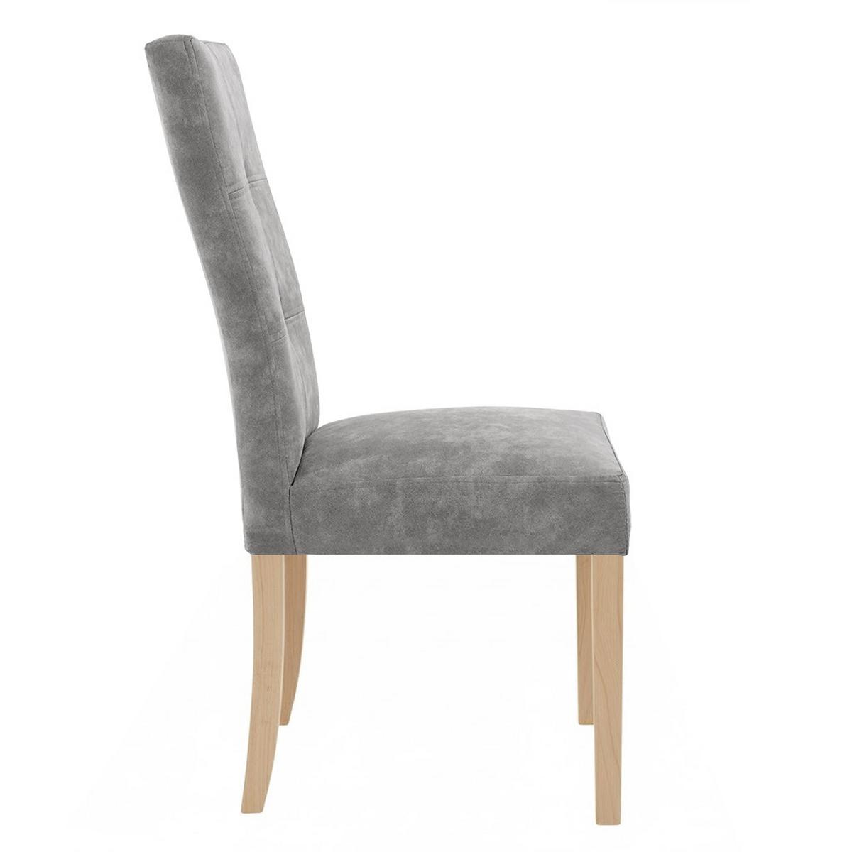 STUHL Solis mit Buchenholzbeinen, Polsterstuhl, Hellgrau - Buchefarben/Hellgrau, Holz (45/100/42cm) - Beautysofa