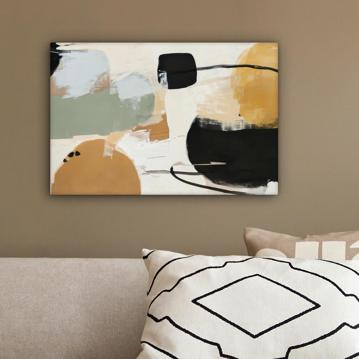 LEINWANDBILD Farbe - Abstrakt - Farben Deko Schlafzimmer 30x20 cm - Currygelb, Textil (30/20cm) - MuchoWow