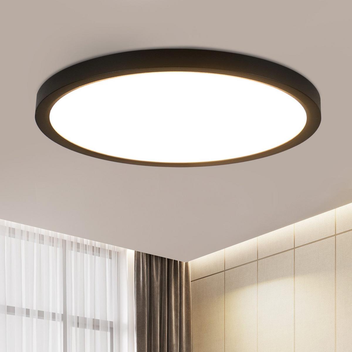 LED-DECKENLEUCHTE Emerson 30/30/3 cm - Schwarz, Kunststoff (30/30/3cm) - Nettlife