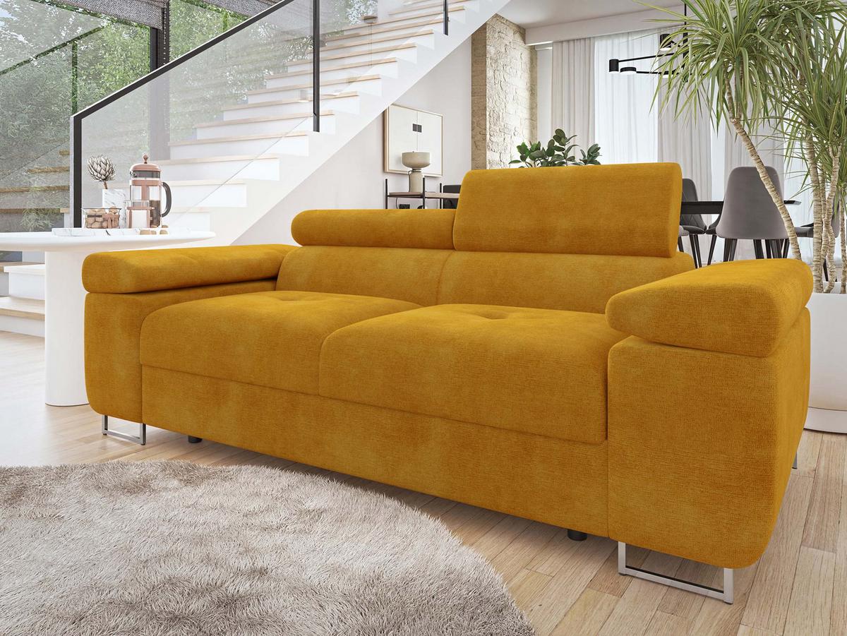 SOFA Torezio 2 - Currygelb, Holz/Textil (198/90/102cm) - MIRJAN24