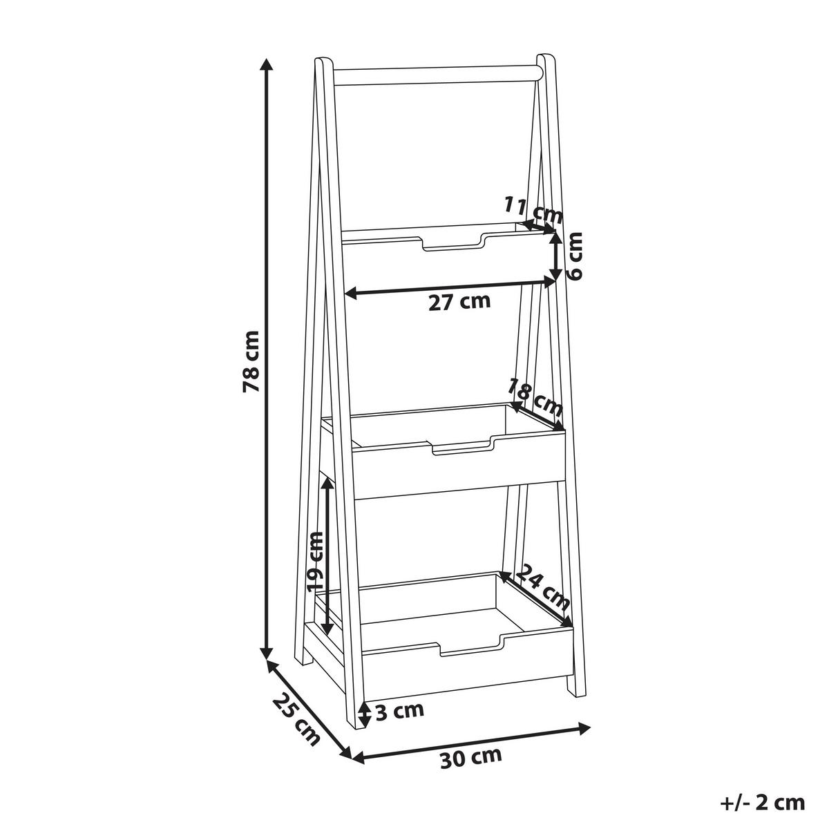 REGAL Bambus Hellbraun Alerce - Braun, Holz (30/78/25cm) - Beliani