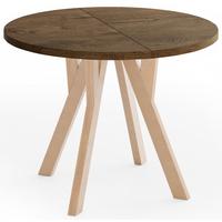 ESSTISCH Avero rund, ausziehbar, Massivholzbeine aus Buche, Eiche Braun Rustikal 100-300/100/77 cm - Hellbraun/Alteiche, Holz/Holzwerkstoff (100/300/76.5cm) - WFL GROUP