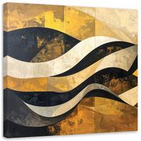 LEINWANDBILD 3D und geometrisch 20x20cm - Goldfarben, Textil (20/20cm) - Feeby
