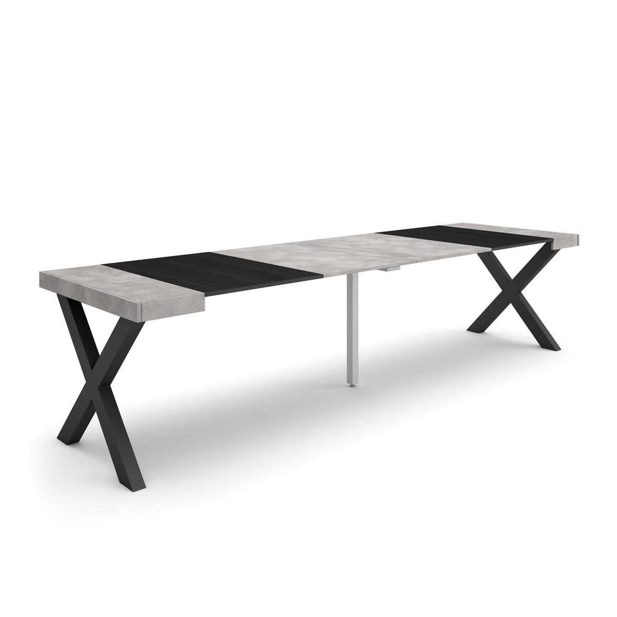 KONSOLENTISCH ausziehbar 58 bis 302cm, für 14 Gäste, zementgrau, 90/58/73cm - Grau, Holzwerkstoff (90/302/73cm) - Skraut Home