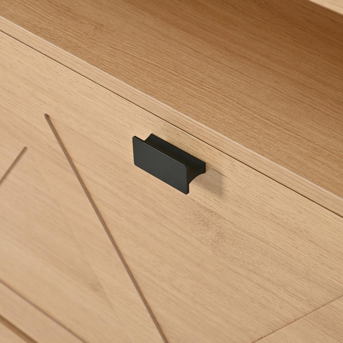 SCHUHSCHRANK mit klappdeckel in natur mit metallgestell, 2 kipper & seitenschrank - Naturfarben, Holzwerkstoff (110/100/24cm) - Urban Meuble