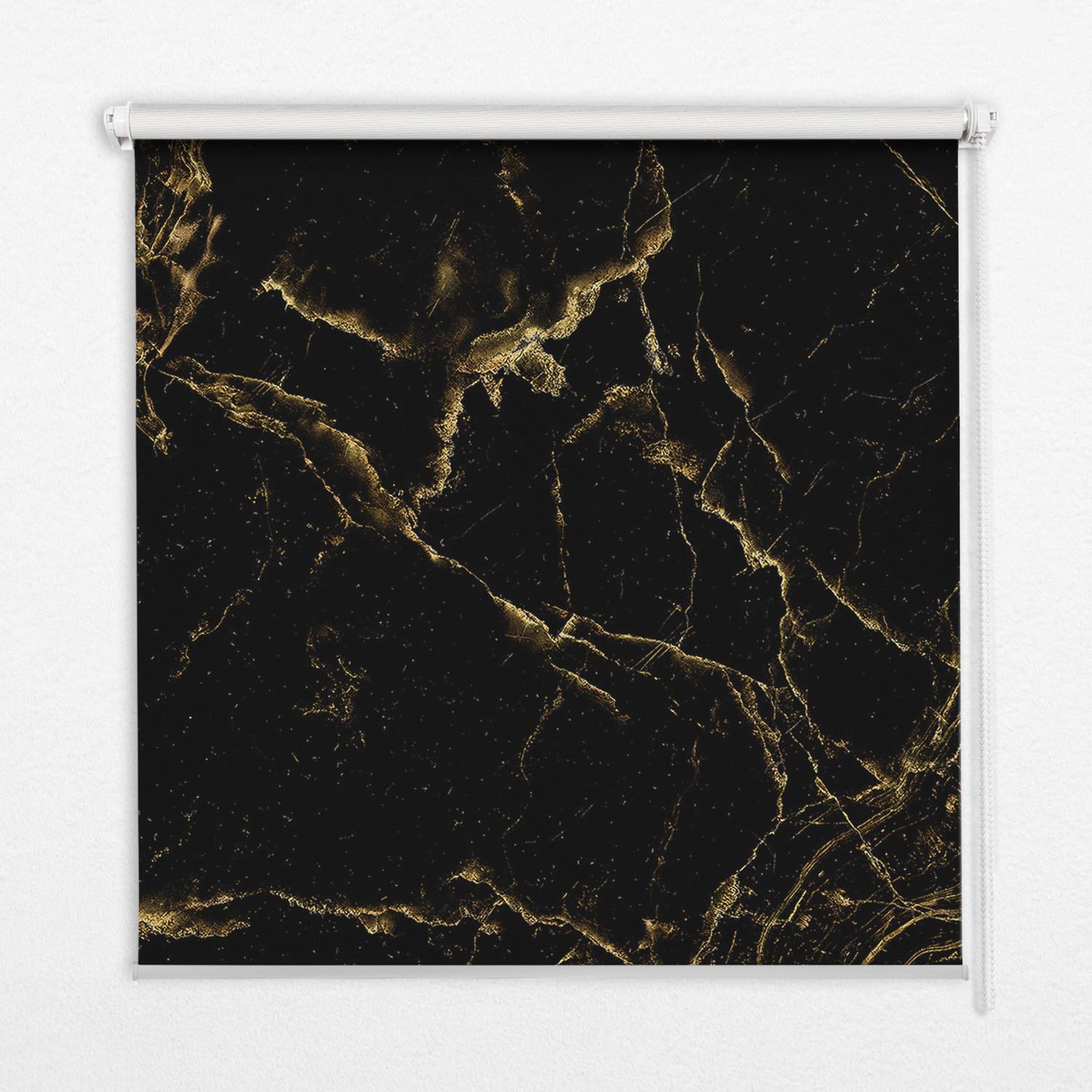 INNENROLLO - Fensterrollo - Rollo - 60x40 cm - Schwarzer Marmor - Schwarz, Kunststoff (60/140/0.5cm) - TULUP