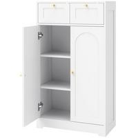 BADEZIMMERSCHRANK Spanplatte MDF Weiß - Goldfarben/Weiß, Holzwerkstoff/Metall (30/108/60cm) - HOMCOM