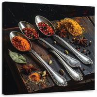 LEINWANDBILD Essen & Trinken 50x50cm - Multicolor, Textil (50/50cm) - Feeby