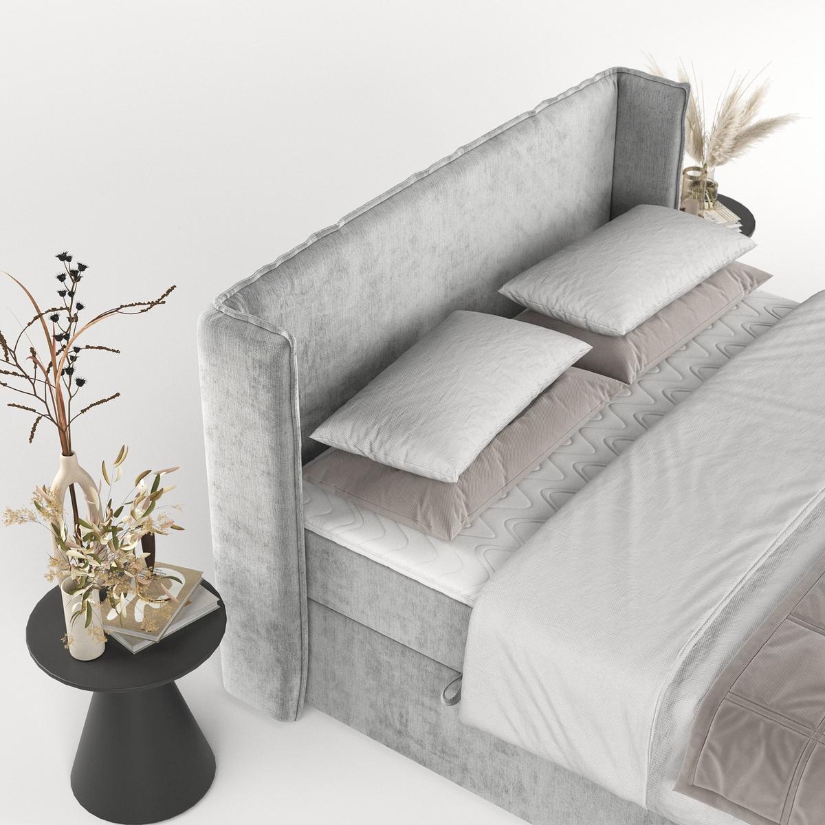 BOXBETT Viva 140/200 cm Hellgrau im Lotta Stoff - Hellgrau/Schwarz, Holz/Holzwerkstoff (140/200cm) - AltaBeds