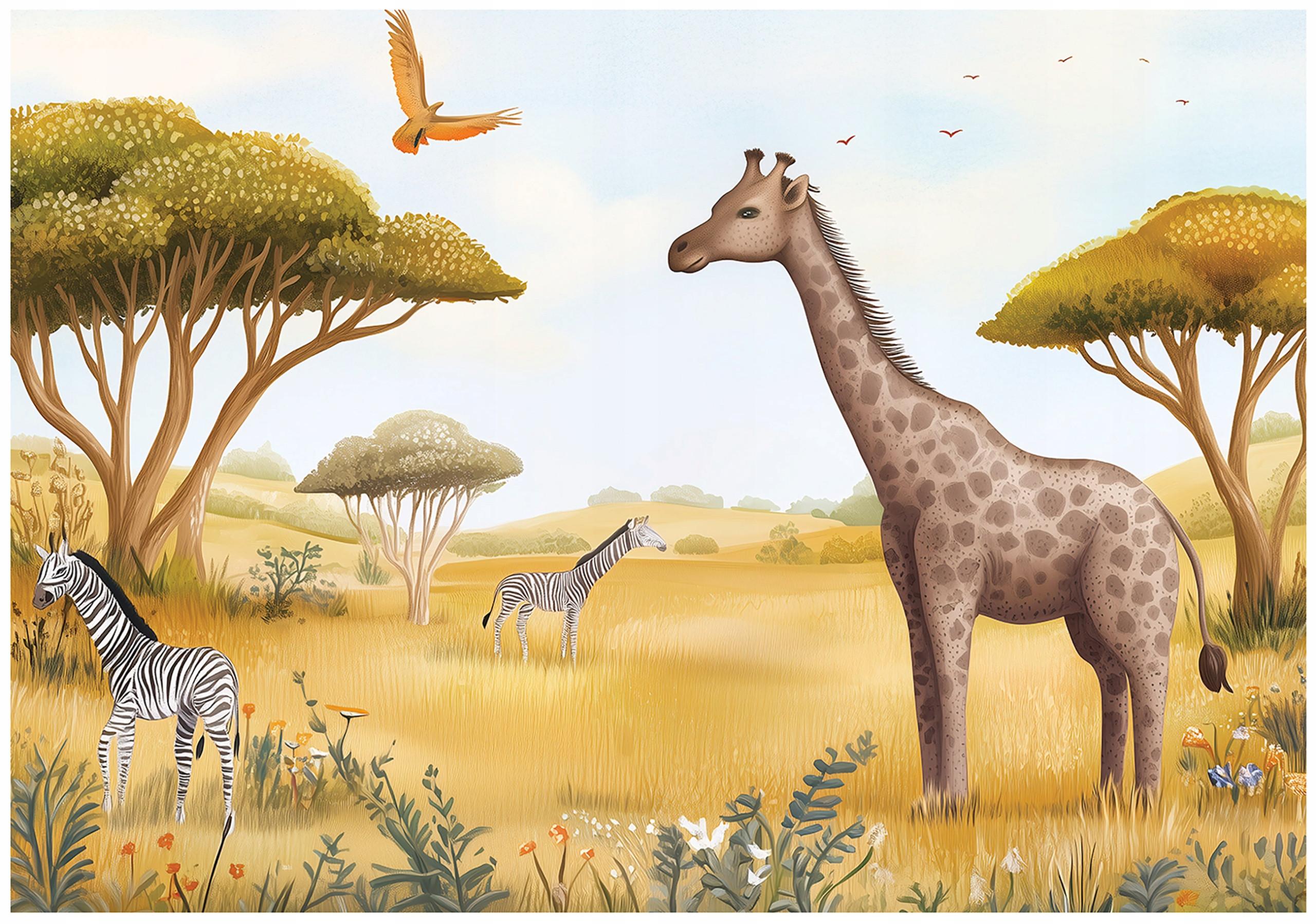 FOTOTAPETE Kinderzimmer Tiere Dschungel Tapete Kinder 300x210 - Multicolor, Papier (300/210cm) - Wallarena