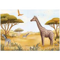 FOTOTAPETE Kinderzimmer Tiere Dschungel Tapete Kinder 300x210 - Multicolor, Papier (300/210cm) - Wallarena