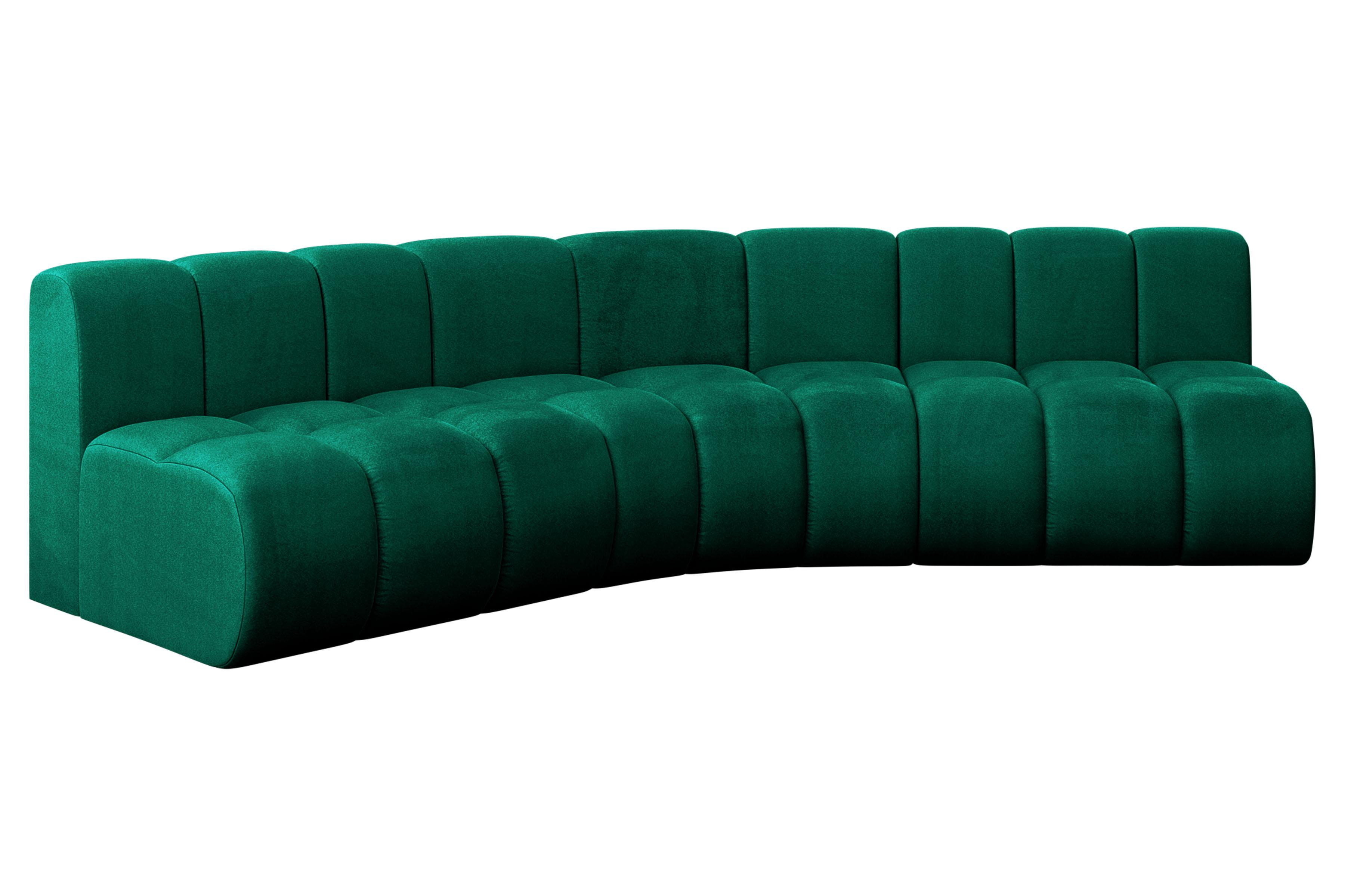 ECKSOFA modulares Sofa Montra-L1 - 290x174x70 cm Grün - Dunkelgrün, Holzwerkstoff/Textil (290/174cm) - ALTDECOR