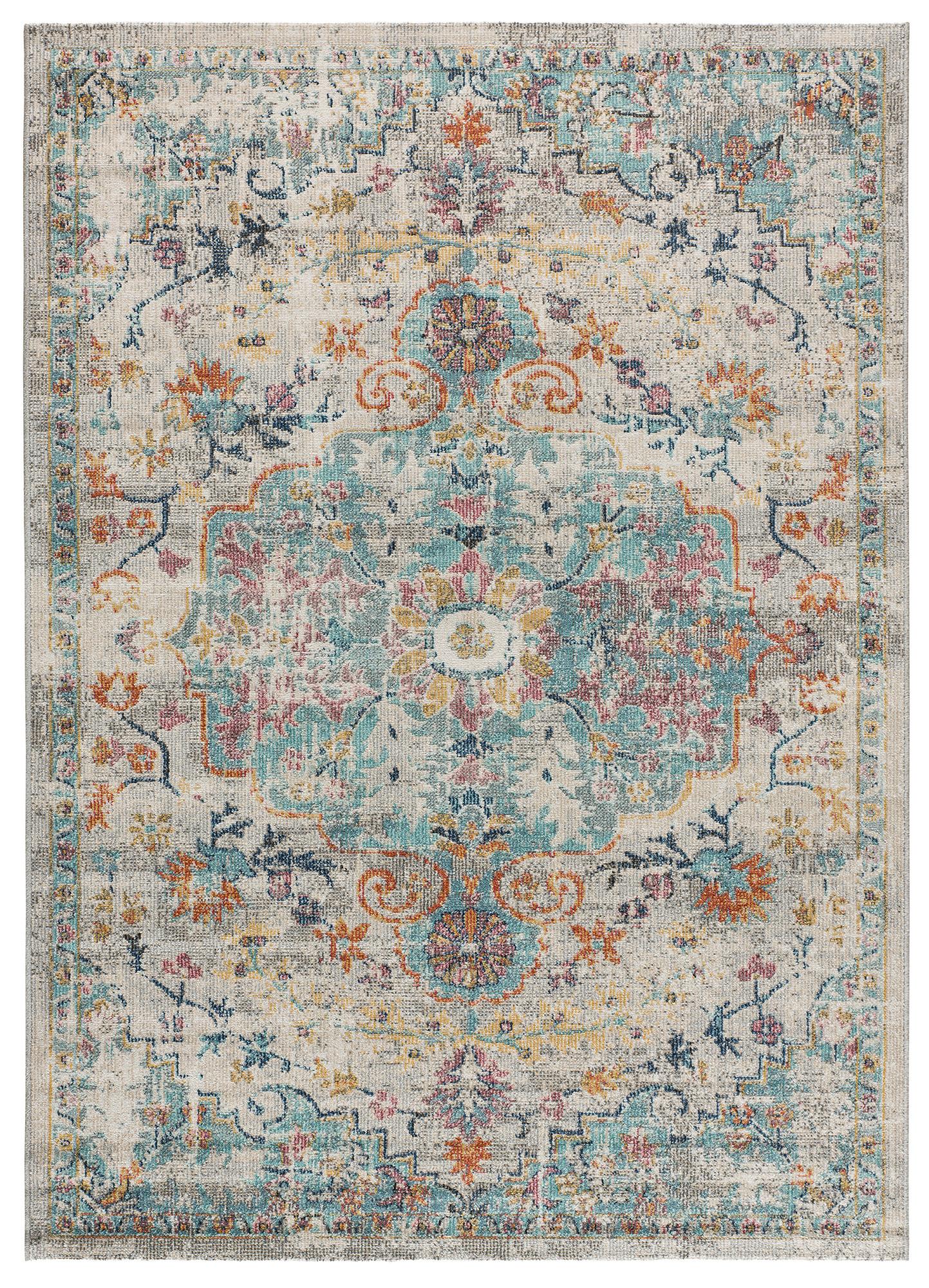 OUTDOORTEPPICH Blau Luna 120/170 cm - Blau/Rostfarben, Textil (120/170cm) - Atticgo
