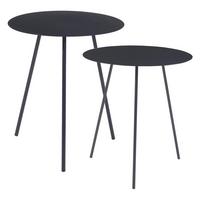 BEISTELLTISCH-SET 2 TLG. Sula - Schwarz, Metall (50/50/53cm) - [en.casa]