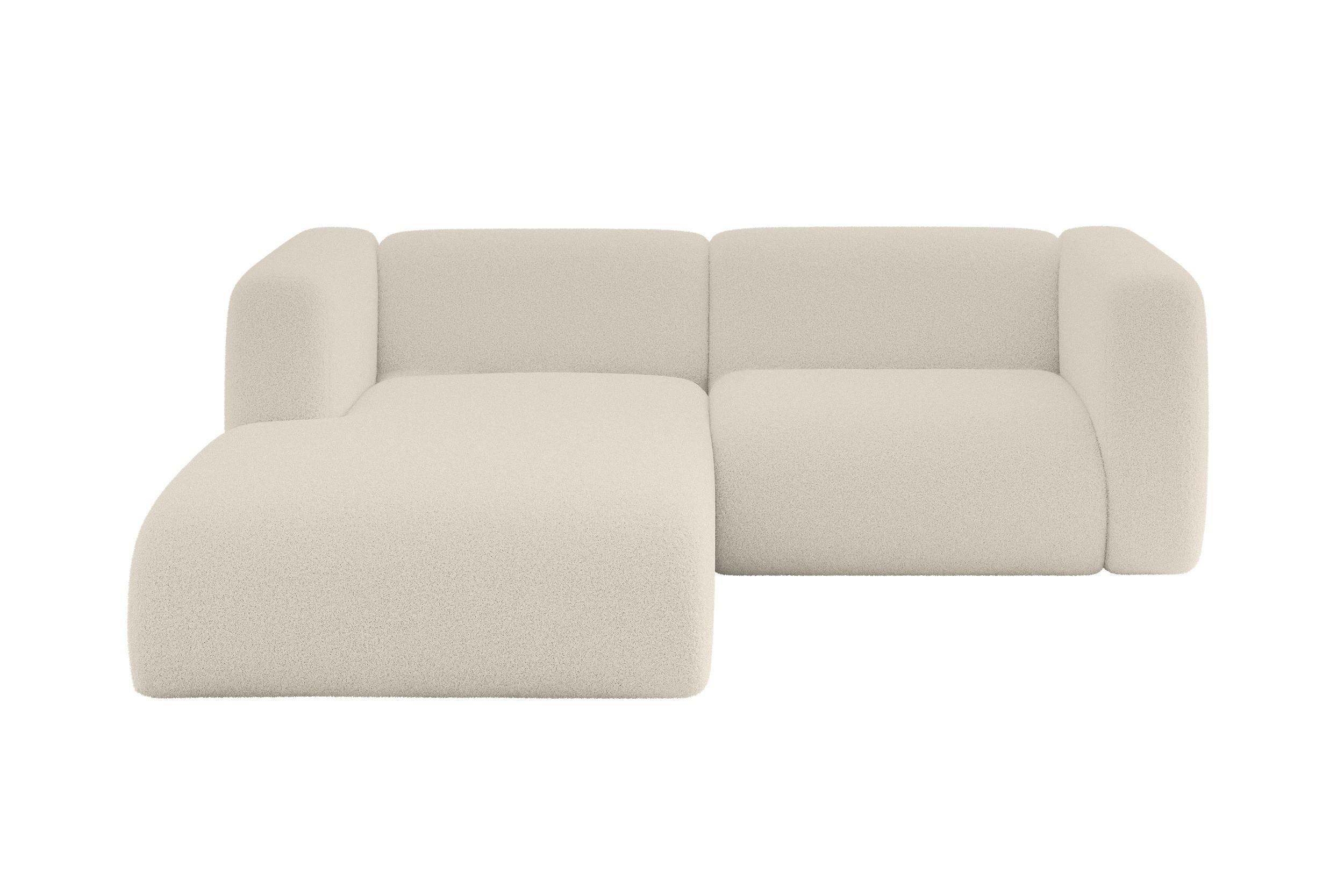 ECKSOFA Ottomane Links MIRA-L1 227x179x89 Beige Bouclé - Kaschmir/Beige, Holzwerkstoff/Kunststoff (227/179cm) - ALTDECOR