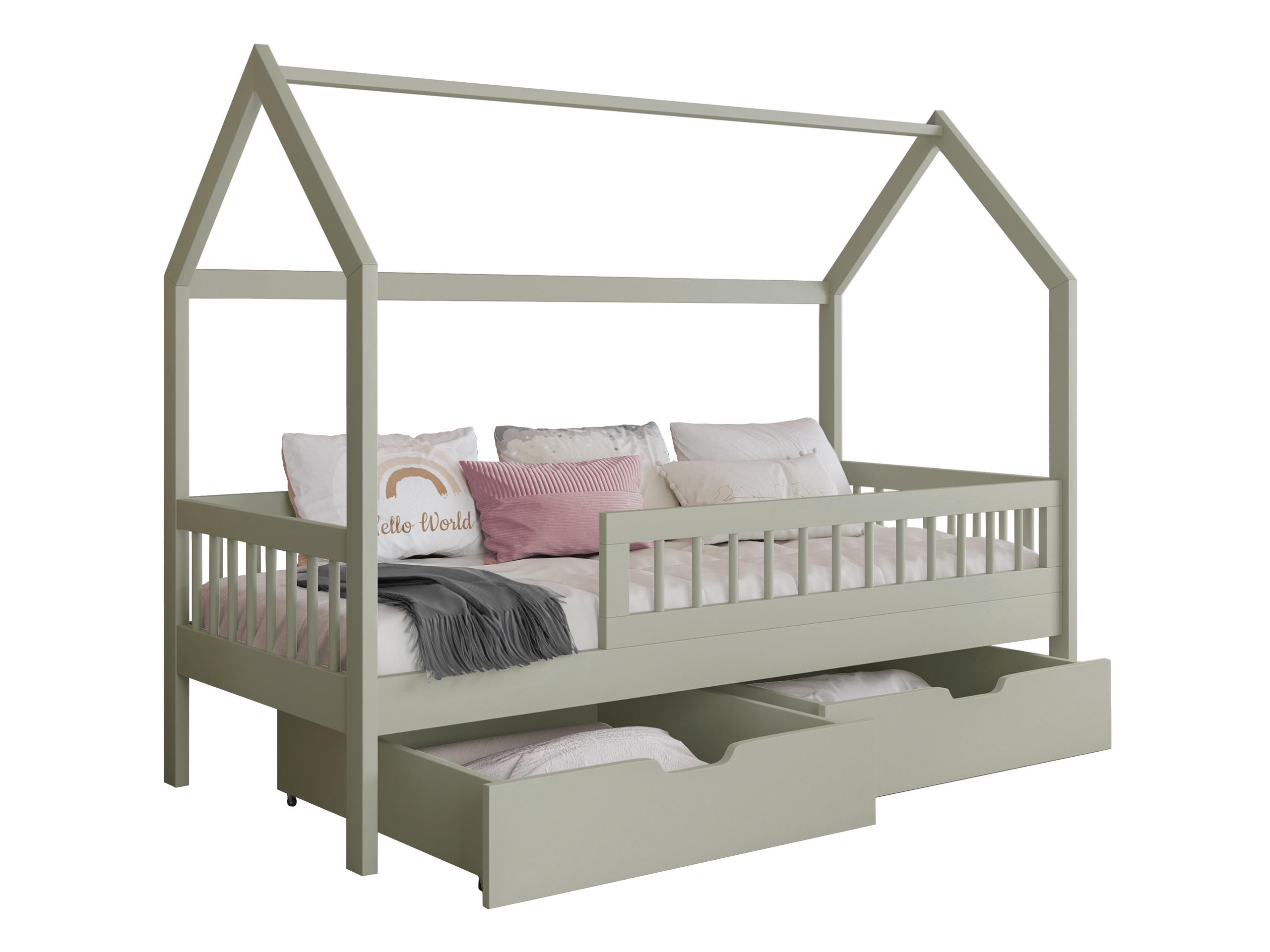 HAUSBETT Gaja 90 - Olivgrün, Holz (90/200cm) - MIRJAN24
