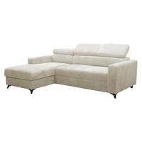 ECKSOFA Milano Premium Cord, Seite: Links LC+2R - Creme/Schwarz, Holz/Textil (236/172cm) - MIRJAN24