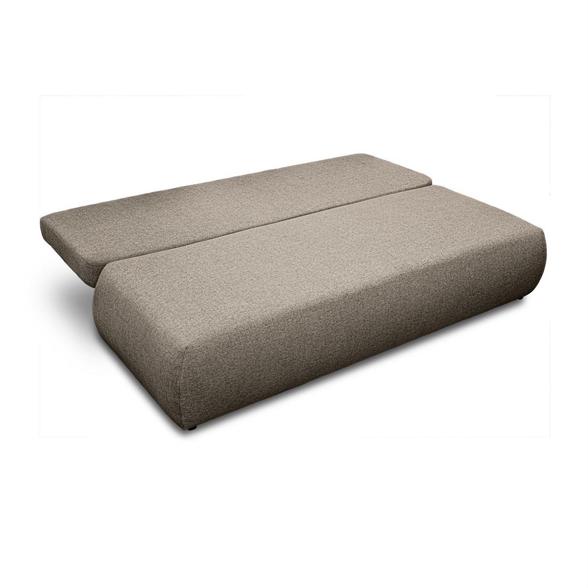 SCHLAFSOFA CLAIRE, zweisitzig, mit Schlaffunktion, Neve 16 - Taupe, Textil (208/90/95cm) - Lookway