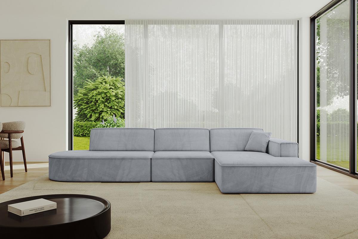 ECKSOFA Ottomane Rechts IREA-L2-v4 - 327x165x77 cm Grau - Titanfarben, Holzwerkstoff/Textil (327/165cm) - ALTDECOR
