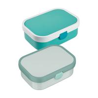 BROTDOSEN MIT EINSATZ & GABEL Campus Cool Mint & Türkis 700 ml 2er Set - Türkis/Mintgrün, Kunststoff (13.2/6.1/17.8cm) - Mepal