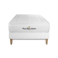 BETT Nottingham Memory-Schaum 90 x 200 cm h3 - Kit Bettgestell Weiß - Beige/Weiß, Karton/Holz (90/200cm) - ROYAL PALACE BEDDING
