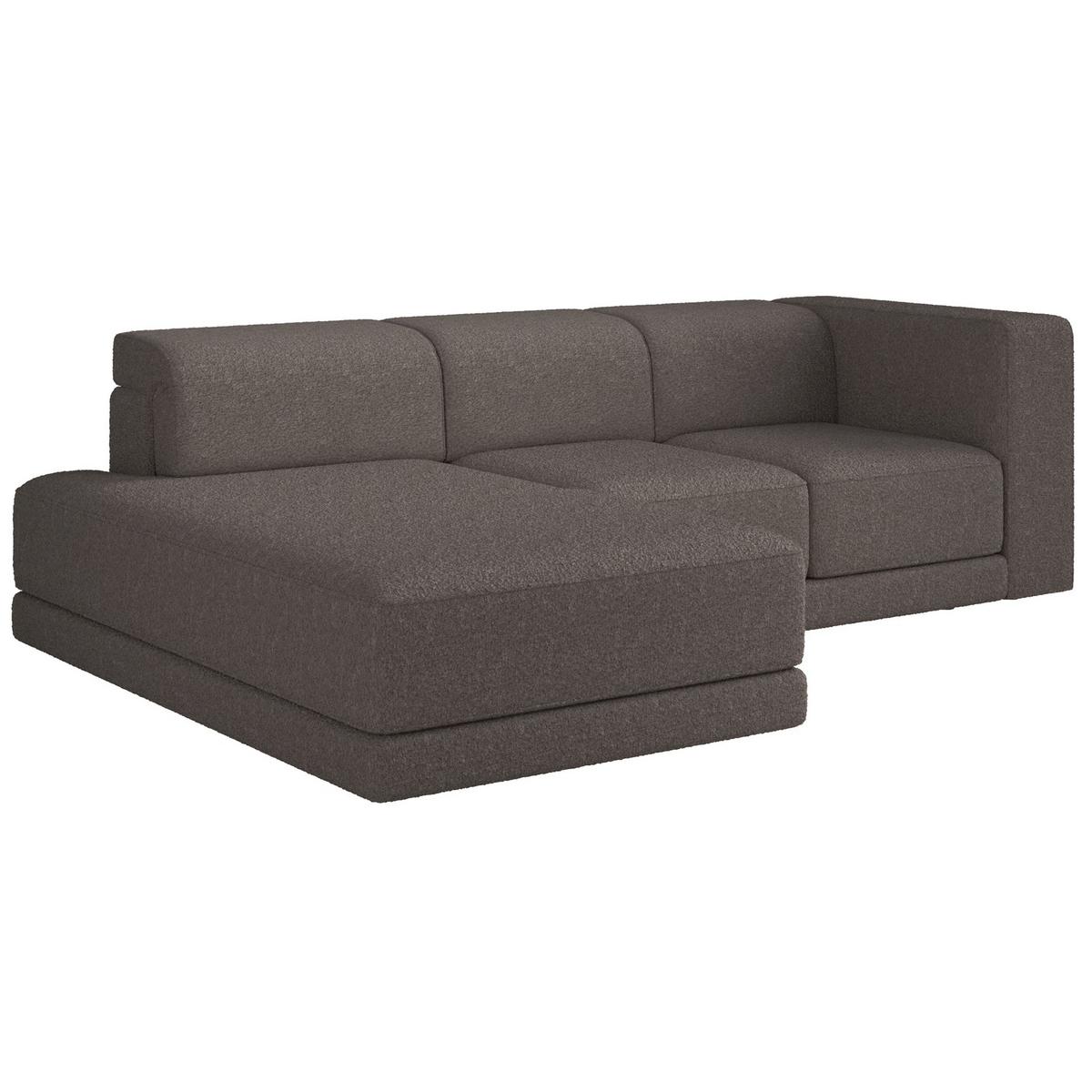 ECKSOFA Novals L-Form, 4-Sitzer, links 278 cm - Schwarz/Braun, Holz/Kunststoff (278/168cm) - Selsey
