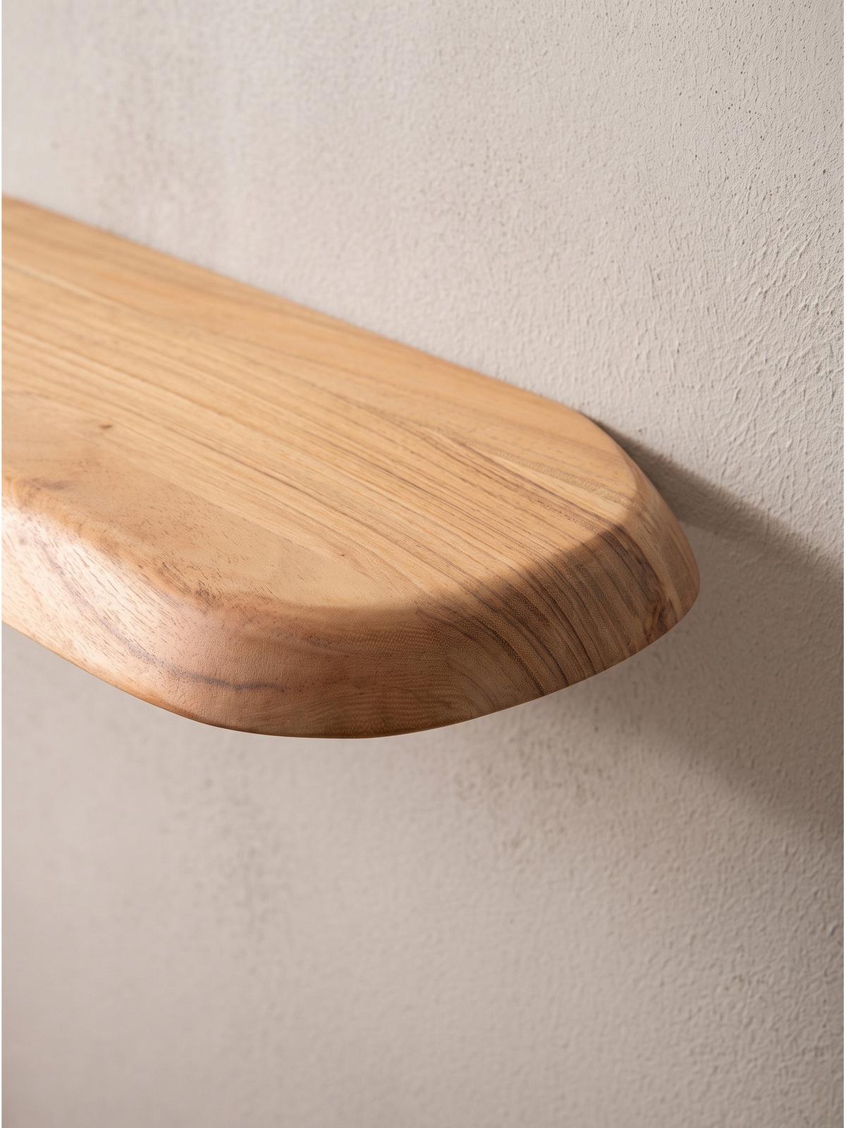WANDREGAL ARANDA, Akazie Massivholz, handgefertigt, 120 x 20 x 3 cm - Akaziefarben, Holz (120/3/20cm) - KADIMA DESIGN