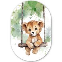 WANDBILD Löwe - Tier - Kinder - Dschungel Deko Wohnzimmer 40x60 cm - Hellbraun, Kunststoff (40/60cm) - MuchoWow