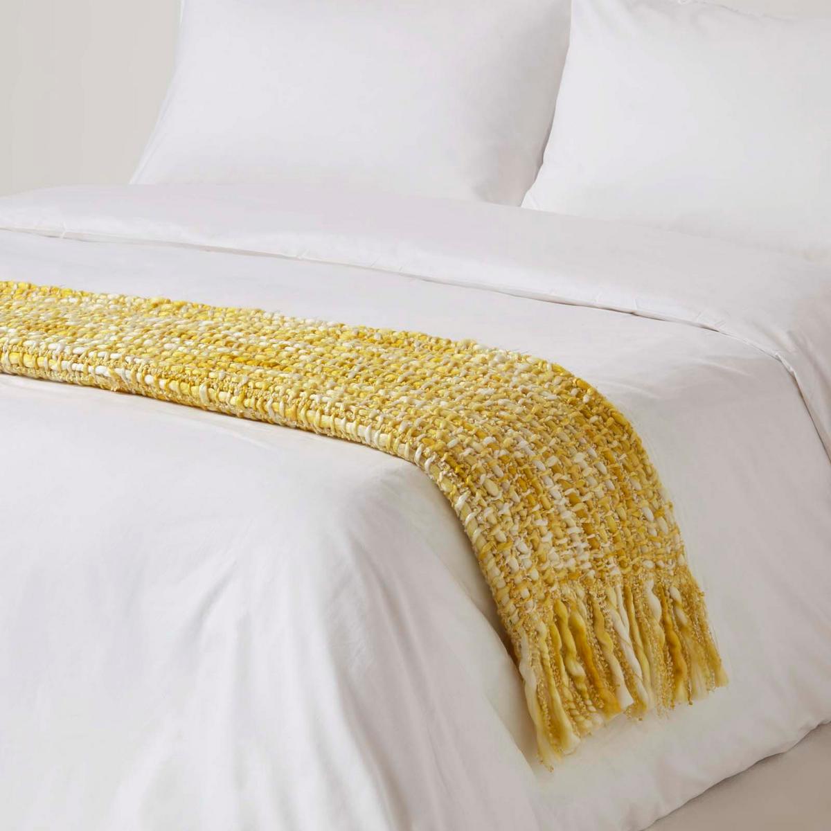 PLAID Ophelia 125/150 cm, meliert - Gelb, Textil (125/150cm) - Homescapes