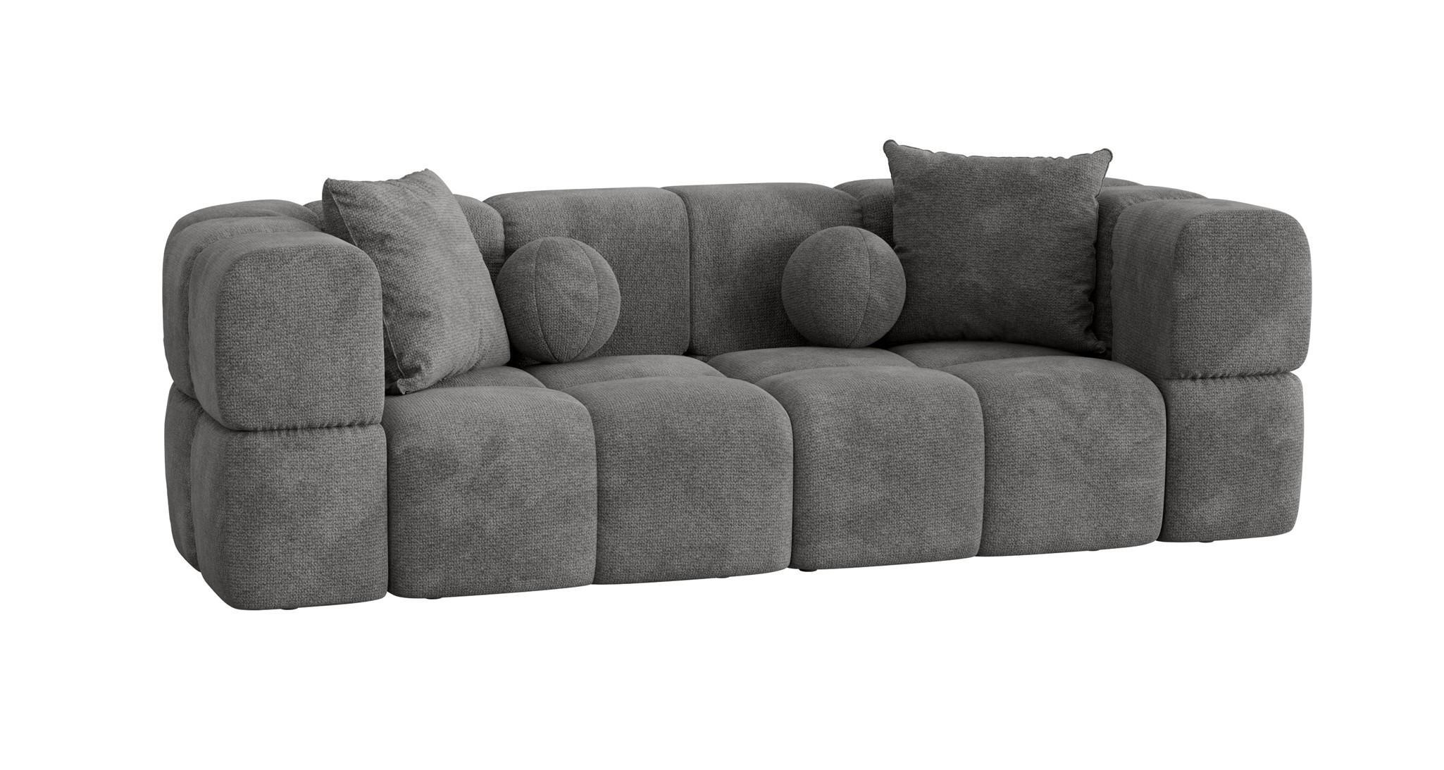 SOFA 3-sitzer Vega - Grau, Holzwerkstoff/Textil (250/77/103cm) - Fun Möbel