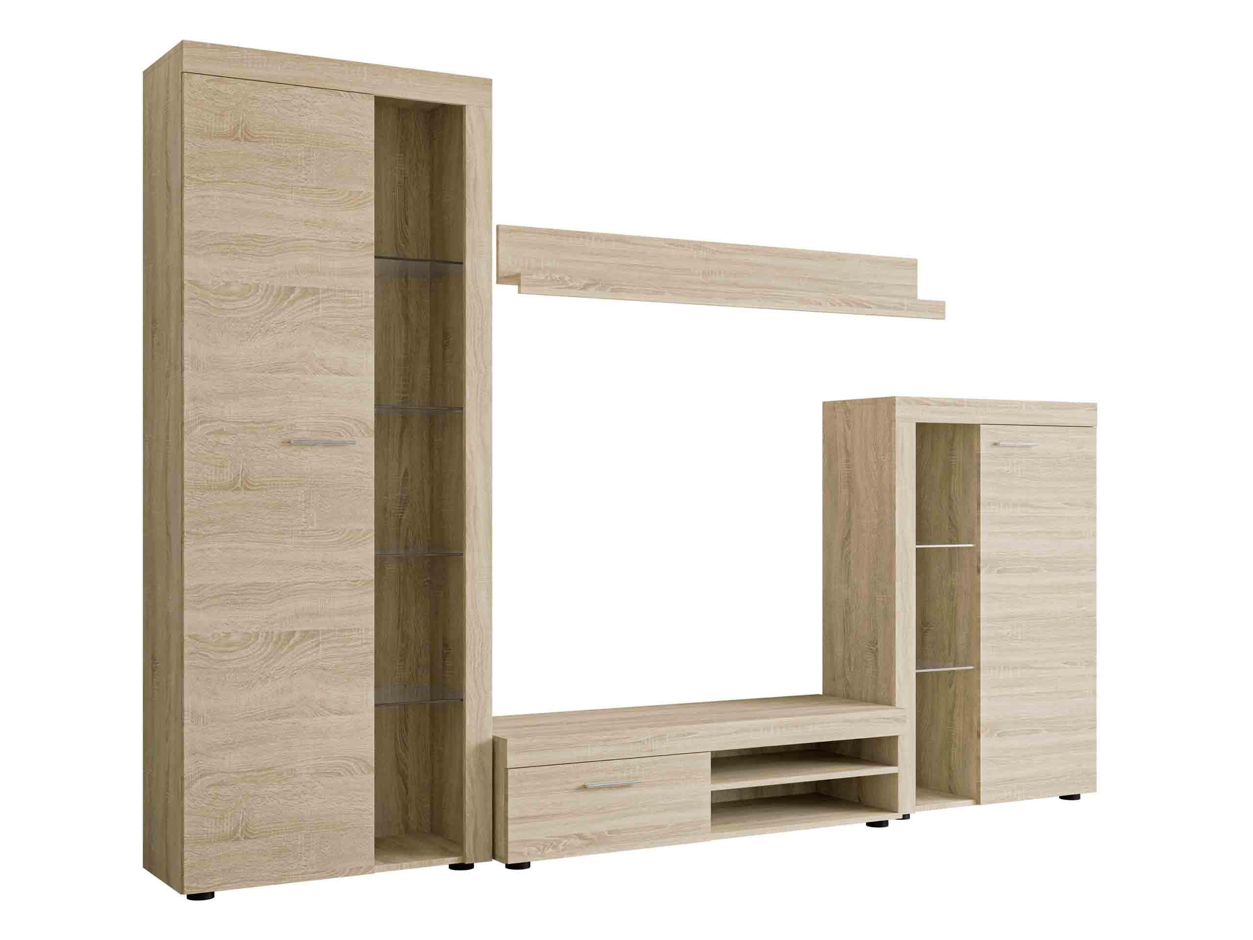 WOHNWAND Rumba - Sonoma Eiche, Holzwerkstoff (270/190/43cm) - MIRJAN24