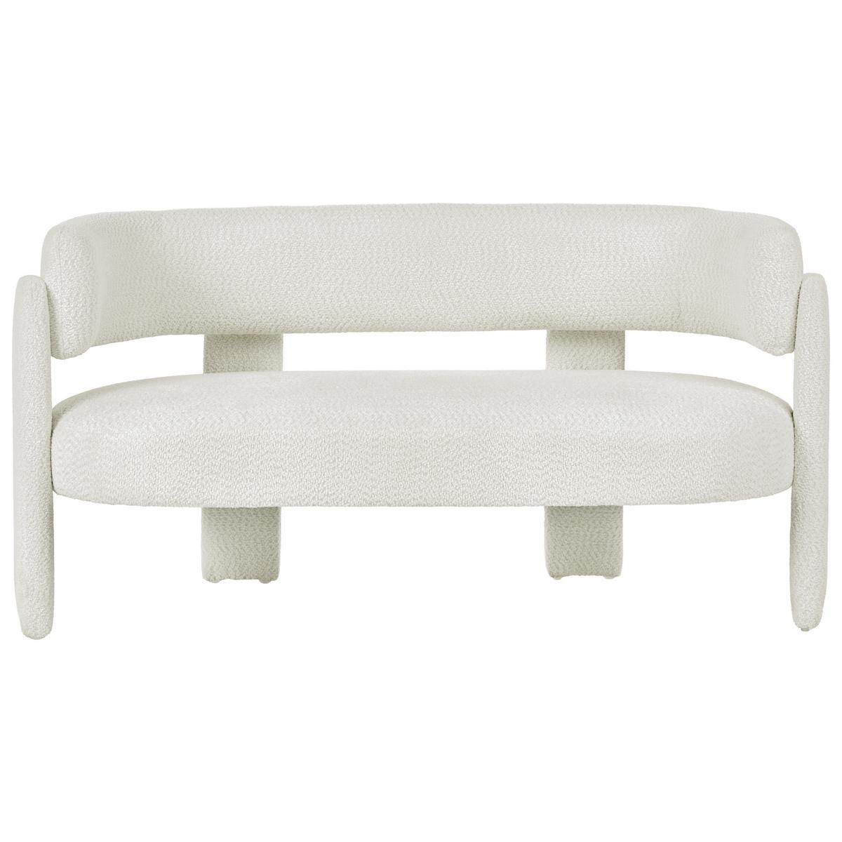2-SITZER-SOFA Chenillegewebe Cremeweiß Burea - Creme, Textil (148/75/67cm) - Beliani