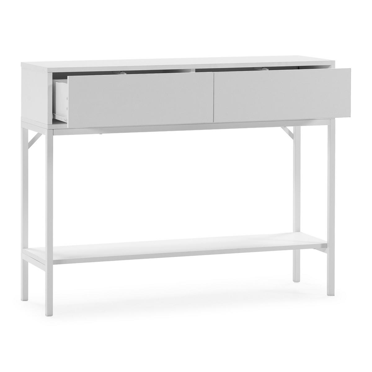 KONSOLENTISCH Auri 2 schubladen Weiß - Weiß, Holzwerkstoff (30/100/80cm) - VS Venta-stock