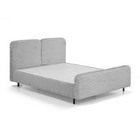 POLSTERBETT Lea mit Bettkasten, 160x200, Hellgrau - Hellgrau/Schwarz, Textil (160/200cm) - Beautysofa