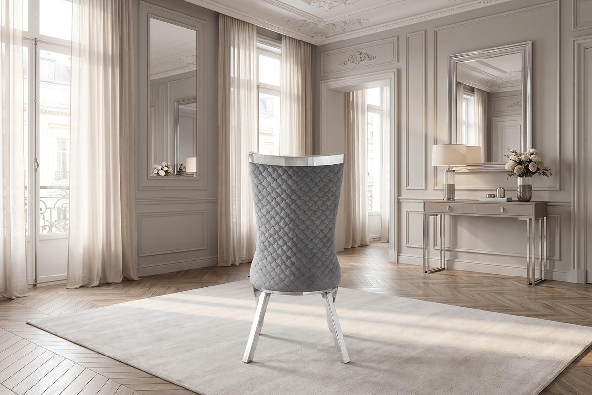 ESSZIMMERSTUHL SELENA Grau Velvet (1er-Set) - Grau, Textil (54/109/64cm) - KAWOLA