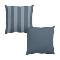 DEKOKISSEN 2er-Set Schieferblau trifft Streifen Duo 40/40 cm - Blau, Textil (40/40cm) - Bilderwelten