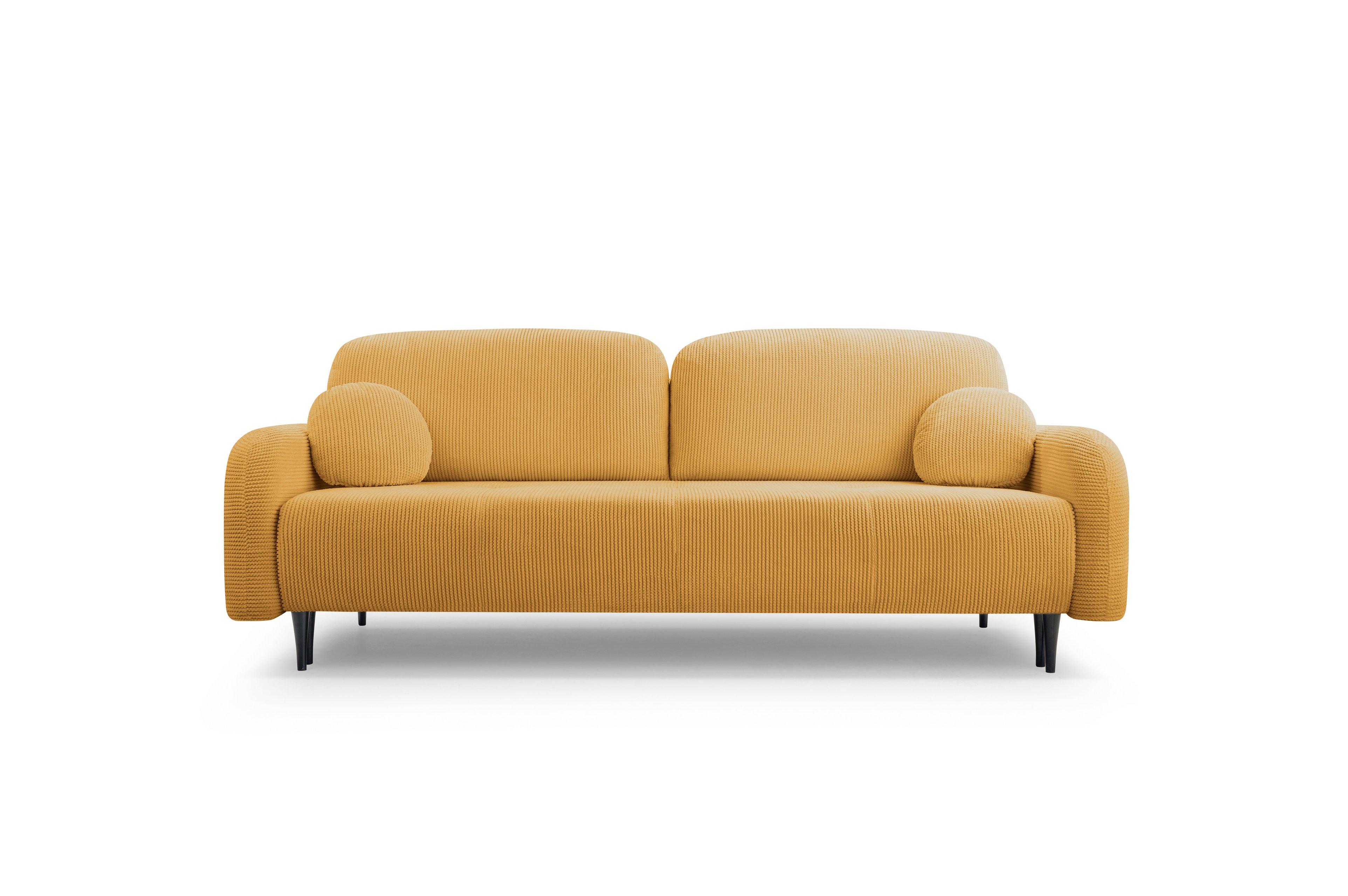 BETTSOFA VIVO Kupferfarben Geflochtener Stoff mit Schlaffunktion - Kupferfarben, Holz (230/95/102cm) - MASSENO