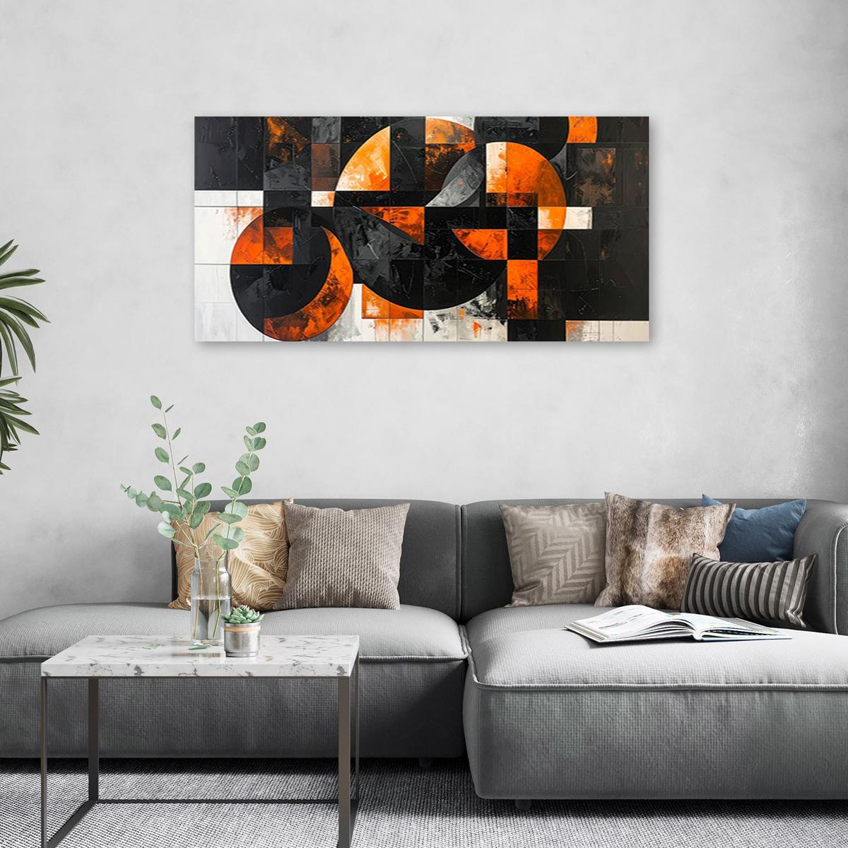 LEINWANDBILD 3D und geometrisch 120x60cm - Orange, Textil (120/60cm) - Feeby