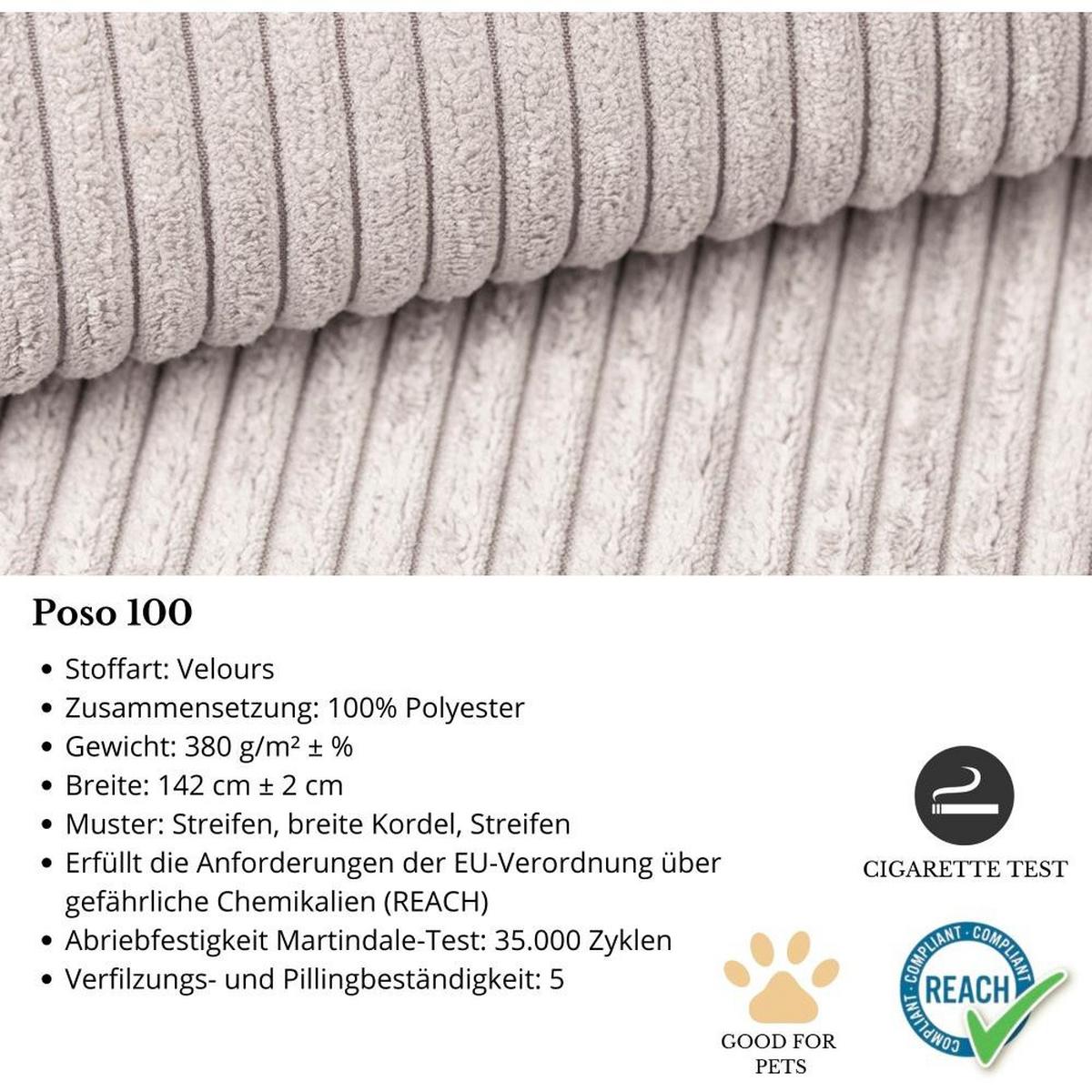 ECKSCHLAFSOFA mit Schlaffunktion Hektor, 247 cm, Ottomane 70 cm, beige - Beige/Schwarz, Kunststoff/Textil (247/152cm) - Beautysofa