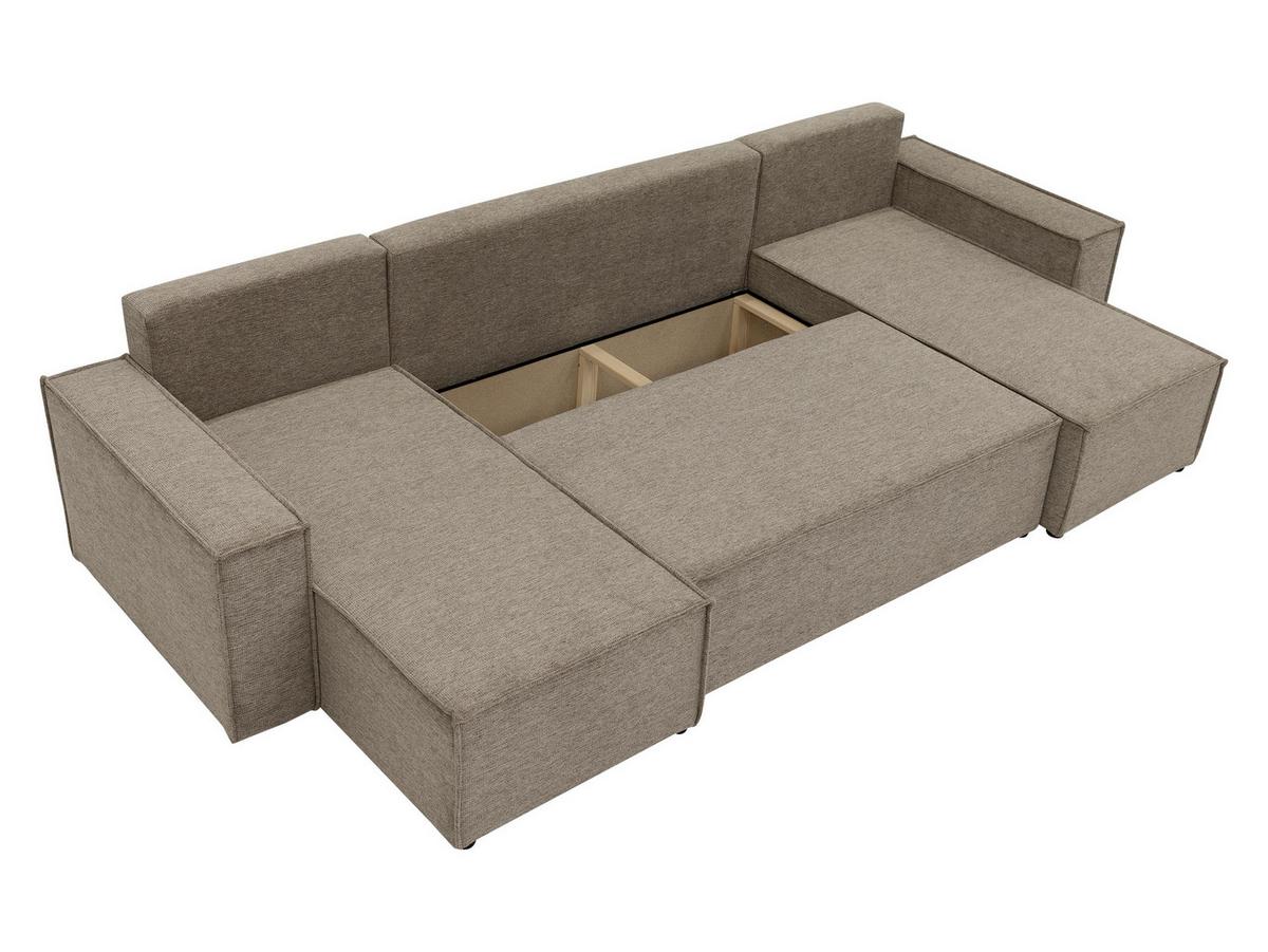 WOHNLANDSCHAFT Karl U - Creme/Schwarz, Holz/Kunststoff (312/82/145cm) - MIRJAN24