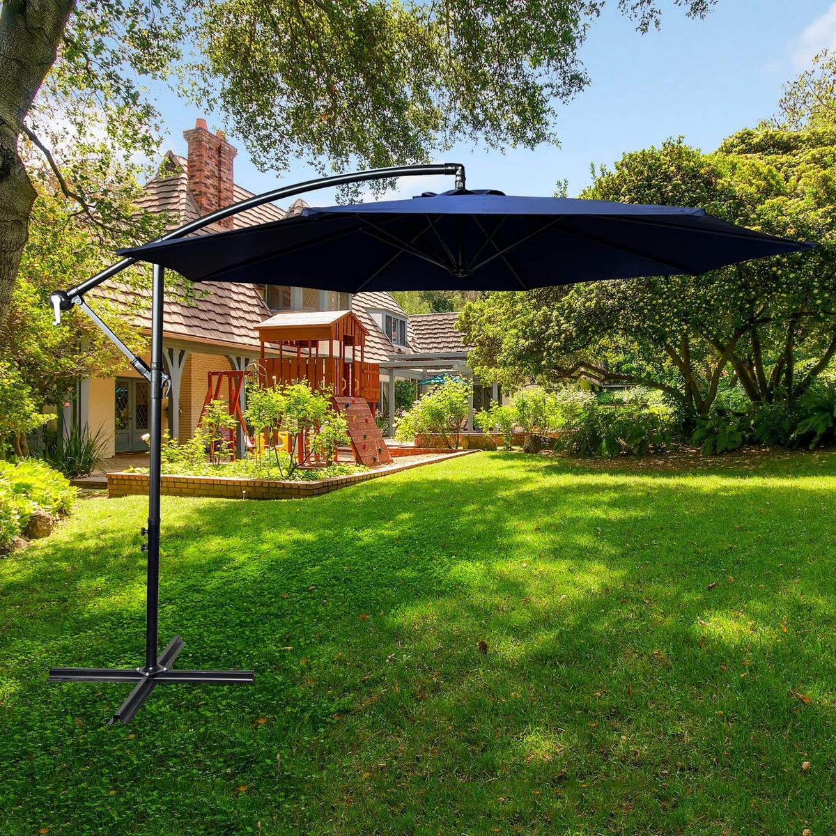 GARTENSCHIRM Blau 300/245/300 - Blau, Textil/Metall (300/300cm) - RAUMHIRSCH FURNITURE