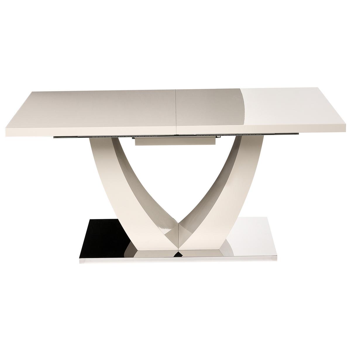ESSTISCH ausziehbar Hellbeige 160-200/90 cm Merran - Beige, Holzwerkstoff (160/90/76cm) - Beliani