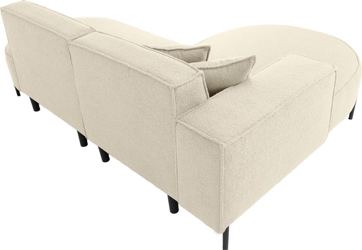 ECKSOFA Hana Loft 3-Sitzer Ecke Links, Boucle, Beige 241/80/168 cm - Beige/Schwarz, Textil/Metall (241/168cm) - WFL GROUP